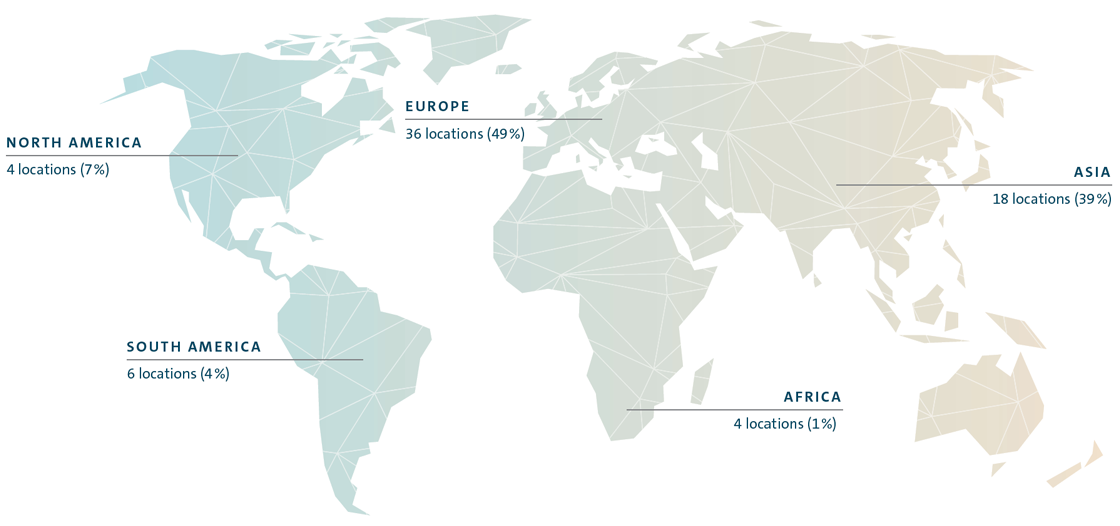 Vehicle production locations of the Volkswagen Group (map)